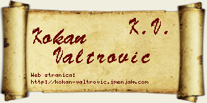 Kokan Valtrović vizit kartica